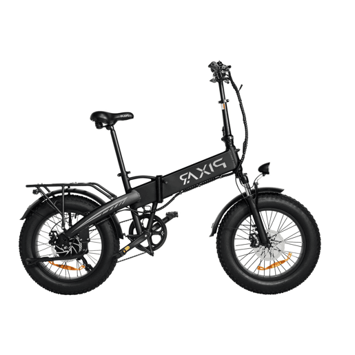 Pixar STAR1 48V 15AH 20x4 Bicicleta Elétrica Preta Freio a Disco