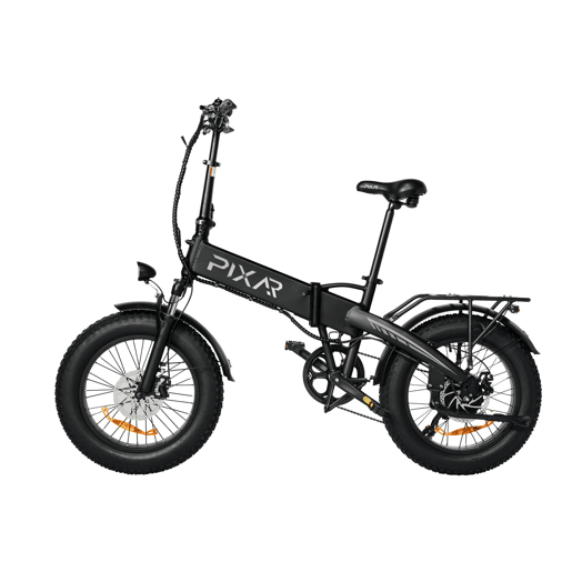 Pixar STAR1 48V 15AH 20x4 Bicicleta Elétrica Preta Freio a Disco