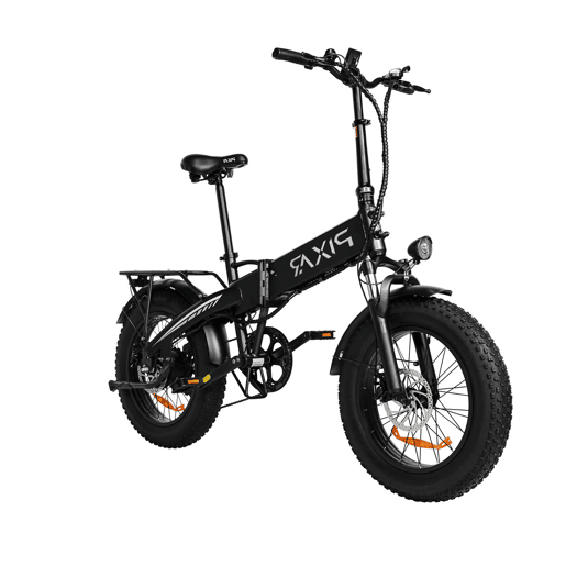 Pixar STAR1 48V 15AH 20x4 Bicicleta Elétrica Preta Freio a Disco