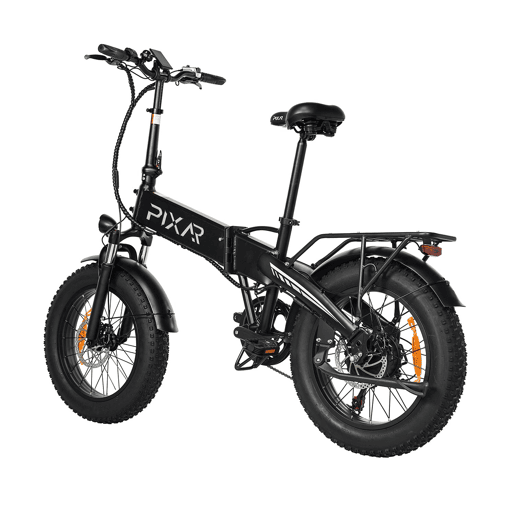 Pixar STAR1 48V 15AH 20x4 Bicicleta Elétrica Preta Freio a Disco