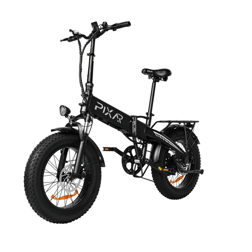Pixar STAR1 48V 15AH 20x4 Bicicleta Elétrica Preta Freio a Disco