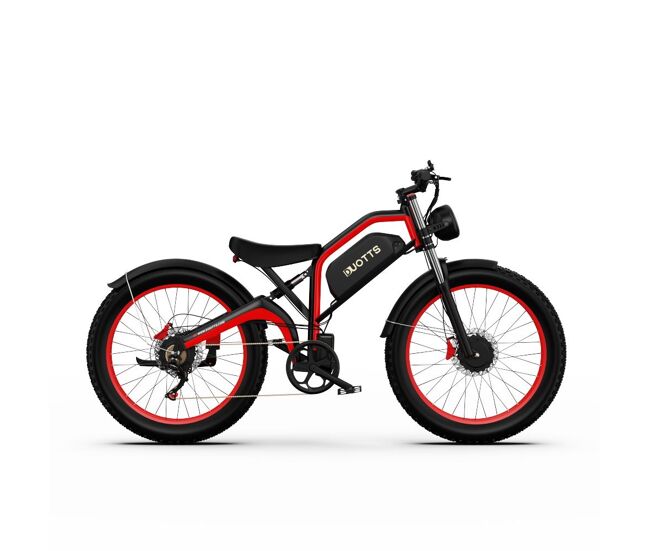 Bicicleta eléctrica duotts n26 - batería 48v20ah autonomía 60km frenos de disco - negro rojo