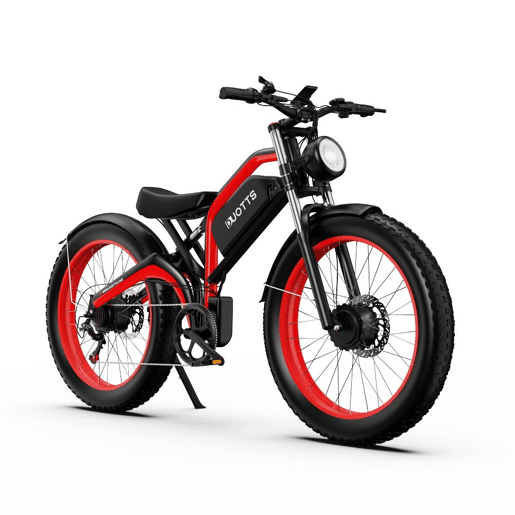 Bicicleta Elétrica Duotts N26 - Bateria 48V20Ah Autonomia 60KM Freios a Disco - Preto Vermelho
