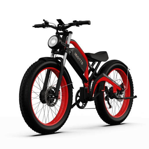 Bicicleta Elétrica Duotts N26 - Bateria 48V20Ah Autonomia 60KM Freios a Disco - Preto Vermelho