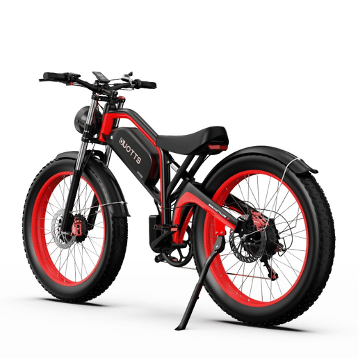 Bicicleta Elétrica Duotts N26 - Bateria 48V20Ah Autonomia 60KM Freios a Disco - Preto Vermelho