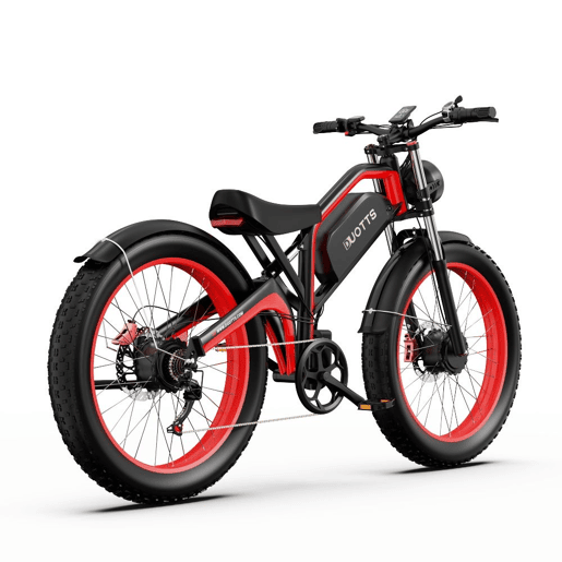 Bicicleta Elétrica Duotts N26 - Bateria 48V20Ah Autonomia 60KM Freios a Disco - Preto Vermelho