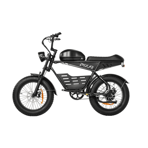Pixar SUPER V 48V 15.6AH 20x4 Bicicleta Elétrica Preta Freio a Disco