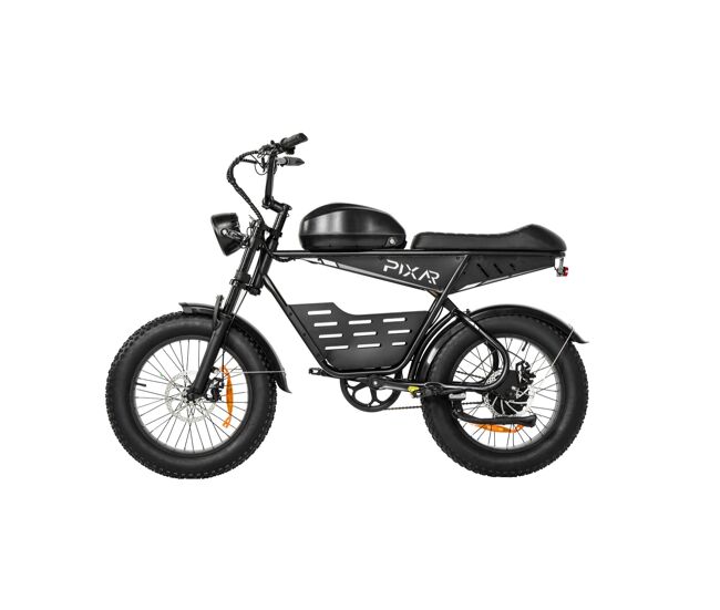 Pixar super v 48v 15.6ah 20x4 bicicleta eléctrica negra freno de disco