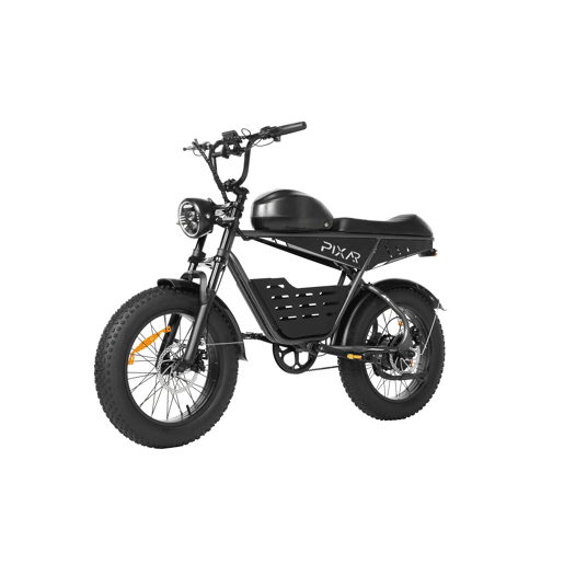 Pixar SUPER V 48V 15.6AH 20x4 Bicicleta Elétrica Preta Freio a Disco