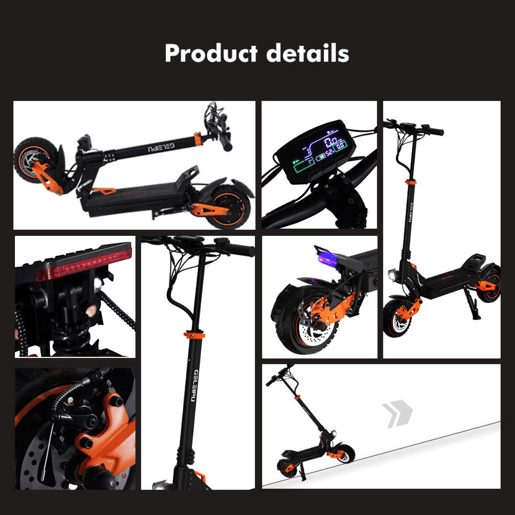 GELEIPU Z1 PRO Patinete Elétrico - Bateria 52V20AH 10u201D Scooter Elétrica Potente - Preta
