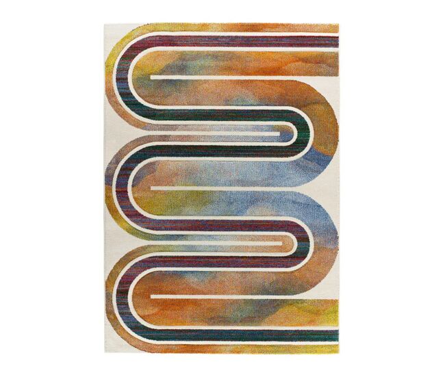 Alfombra geométrica multicolor sybil, 140x200 cm - atticgo