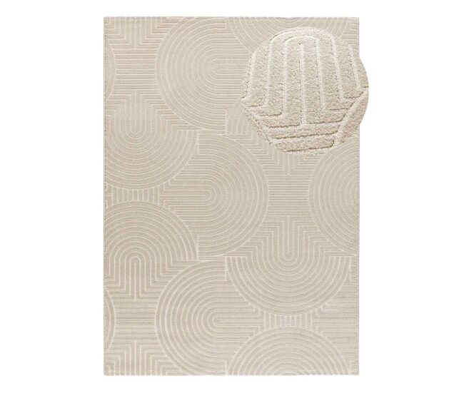 Alfombra estilo escandinavo con relieve blanco zen, 80x150 cm - atticgo
