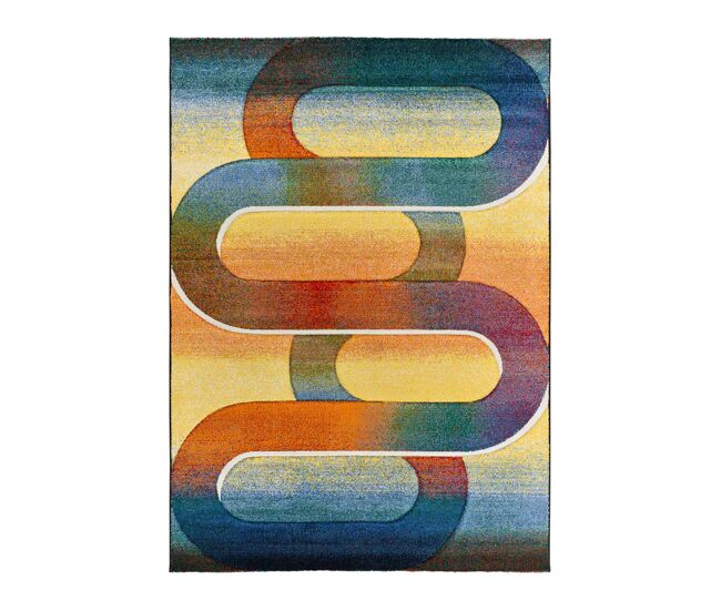 Alfombra geométrica multicolor sybil, 160x230 cm - atticgo