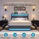 Cama doble, LED, USB, 4 cajones 210x182 Cama doble, LED, USB, 4 cajones 210x182 Gris