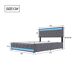 Cama doble, LED, USB, 4 cajones 210x182 Cama doble, LED, USB, 4 cajones 210x182 Gris