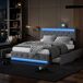 Cama doble, LED, USB, 4 cajones 210x182 Cama doble, LED, USB, 4 cajones 210x182 Gris