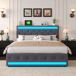 Cama doble, LED, USB, 4 cajones 210x182 Cama doble, LED, USB, 4 cajones 210x182 Gris
