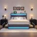 Cama doble, LED, USB, 4 cajones 210x182 Cama doble, LED, USB, 4 cajones 210x182 Gris