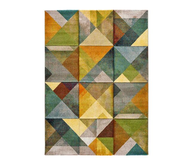 Alfombra geométrica multicolor matrix, 140x200 cm - atticgo