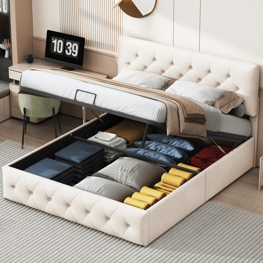 Cama 160x200cm, cama de casal hidráulica, cama funcional com cabeceira ajustável, veludo, adequada para adultos e adolescentes Cama 160x200cm, cama de casal hidráulica, cama funcional com cabeceira ajustável, veludo, adequada para adultos e adolescentes