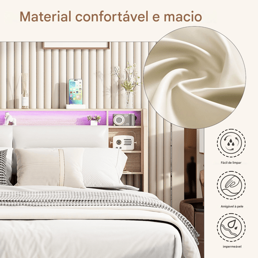 Cama moderna com espaço de armazenamento Cama moderna com espaço de armazenamento
