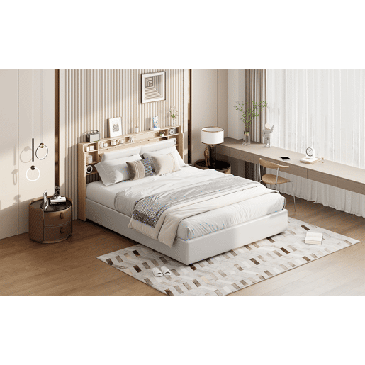 Cama moderna com espaço de armazenamento Cama moderna com espaço de armazenamento