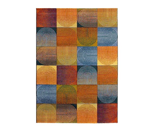 Alfombra geométrica multicolor sybil, 120x170 cm - atticgo