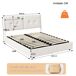 Cama LED, cama con almacenaje, cama doble, cama funcional 208x144 Cama LED, cama con almacenaje, cama doble, cama funcional 208x144 Beige