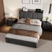 Cama 1, USB, Tipo C, Cama doble, Cajón, Luz LED 200x144 Cama 1, USB, Tipo C, Cama doble, Cajón, Luz LED 200x144 Gris