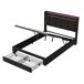 Cama 1, USB, Tipo C, Cama doble, Cajón, Luz LED 200x144 Cama 1, USB, Tipo C, Cama doble, Cajón, Luz LED 200x144 Gris