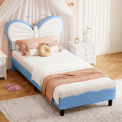 Cama de 90x200 cm, altura ajustável, cabeceira borboleta com luz de leitura LED, estofamento de veludo, adequada para colchões de 10 a 15 cm, fácil de montar. Cama de 90x200 cm, altura ajustável, cabeceira borboleta com luz de leitura LED, estofamento de veludo, adequada para colchões de 10 a 15 cm, fácil de montar.