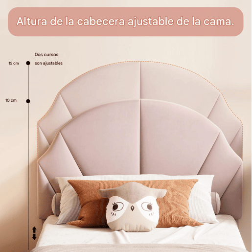 Cama de 90x200 cm com cabeceira regulável em altura, cama de solteiro em veludo com encosto e cabeceira estofados, fácil montagem Cama de 90x200 cm com cabeceira regulável em altura, cama de solteiro em veludo com encosto e cabeceira estofados, fácil montagem