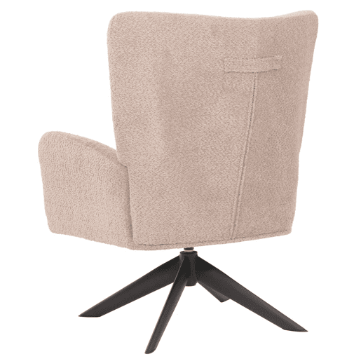 Poltrona de descanso cadeira de coquetel estofada reclinável giratória tecido chenille taupe e metal 04_0006378