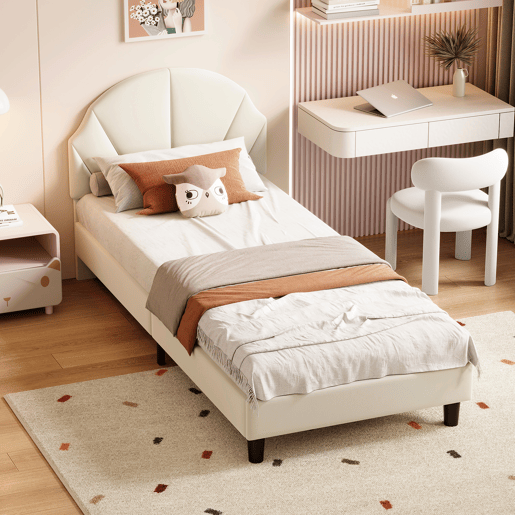Cama de 90x200 cm com cabeceira regulável em altura, cama de solteiro em veludo com encosto e cabeceira estofados, fácil montagem Cama de 90x200 cm com cabeceira regulável em altura, cama de solteiro em veludo com encosto e cabeceira estofados, fácil montagem