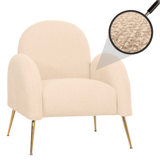 Poltrona retrô para coquetel em tecido chenille creme com estofamento extra grosso de 22 cm 04_0006858
