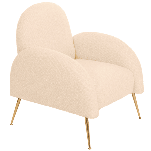 Poltrona retrô para coquetel em tecido chenille creme com estofamento extra grosso de 22 cm 04_0006858