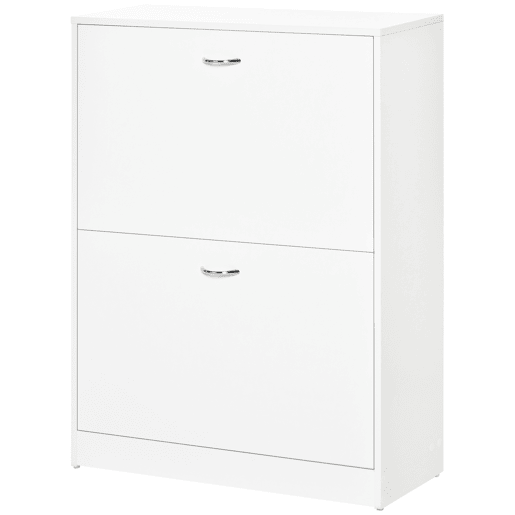 Sapateira moderna, armário estreito para sapatos deredor com 2 gavetas e prateleiras ajustáveis, 60x24x80 cm, branca Sapateira moderna, armário estreito para sapatos deredor com 2 gavetas e prateleiras ajustáveis, 60x24x80 cm, branca