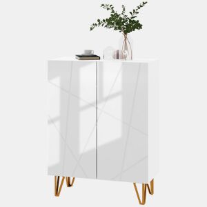 Sapateira com prateleiras ajustáveis e dobradiças com amortecimento para 15 a 20 pares de sapatos, 72 x 31,5 x 95 cm, branca