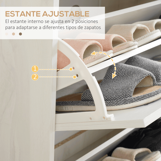 Sapateira moderna com 3 gavetas basculantes para 12 pares de sapatos para hall de entrada, 70x23,5x122 cm, branca Sapateira moderna com 3 gavetas basculantes para 12 pares de sapatos para hall de entrada, 70x23,5x122 cm, branca