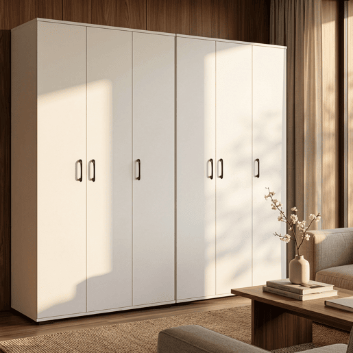 Armário multifuncional Chalvefted com 3 portas e compartimentos 175x90x35 cm Branco en.casa