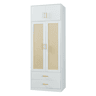 Roupeiro Larundi 4 portas 1 varão 2 gavetas 216x80x52cm Branco  Carvalho en.casa