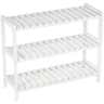 Sapateira de madeira com 3 níveis, organizador de sapatos para hall de entrada, capacidade para 9 pares de sapatos, 70x26x57,5 cm, branca
