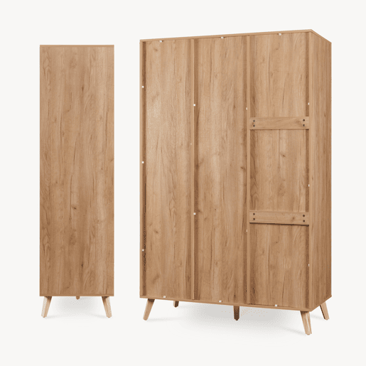 Roupeiro Norg 2 portas 1 varão 8 compartimentos 191x80x52 cm Aspecto carvalho en.casa