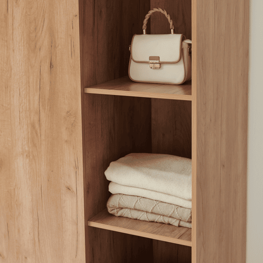 Roupeiro Norg 2 portas 1 varão 8 compartimentos 191x80x52 cm Aspecto carvalho en.casa