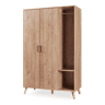 Roupeiro Norg 2 portas 2 varões 5 compartimentos 191x80x52 cm Aspecto carvalho en.casa