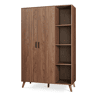Roupeiro Norg 2 portas 1 varão 8 compartimentos 191x80x52 cm Aspecto nogueira en.casa