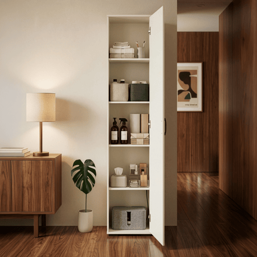 Armário multifuncional Chalvefted com 1 porta 175 x 37 x 35 cm Branco en.casa
