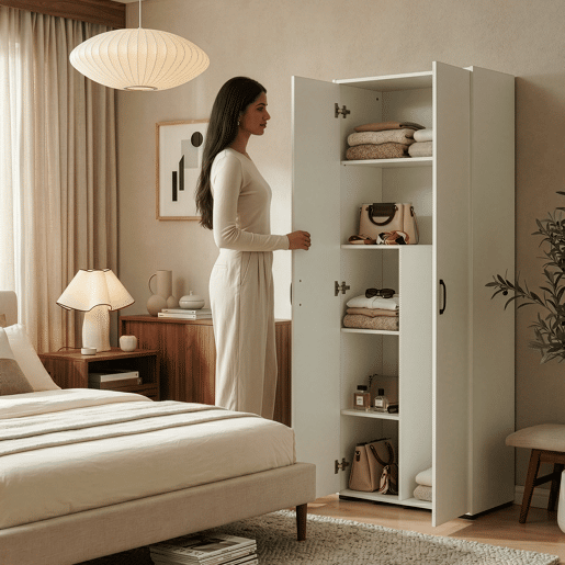 Armário multifuncional Chalvefted com 2 portas e compartimento para vassouras 175x60x35 cm Branco en.casa Armário multifuncional Chalvefted com 2 portas e compartimento para vassouras 175x60x35 cm Branco en.casa