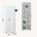 Armario multiusos Chalvefted 2 puertas compartimentos y escobero 60 Armario multiusos Chalvefted 2 puertas compartimentos y escobero 60 Blanco