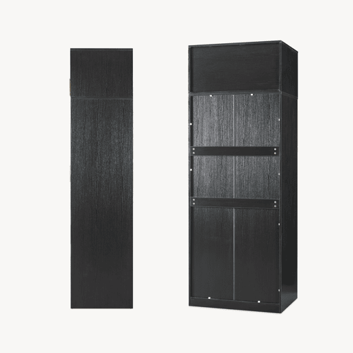 Roupeiro Larundi 4 portas 1 varão 2 gavetas 216x80x52cm Preto  Carvalho en.casa